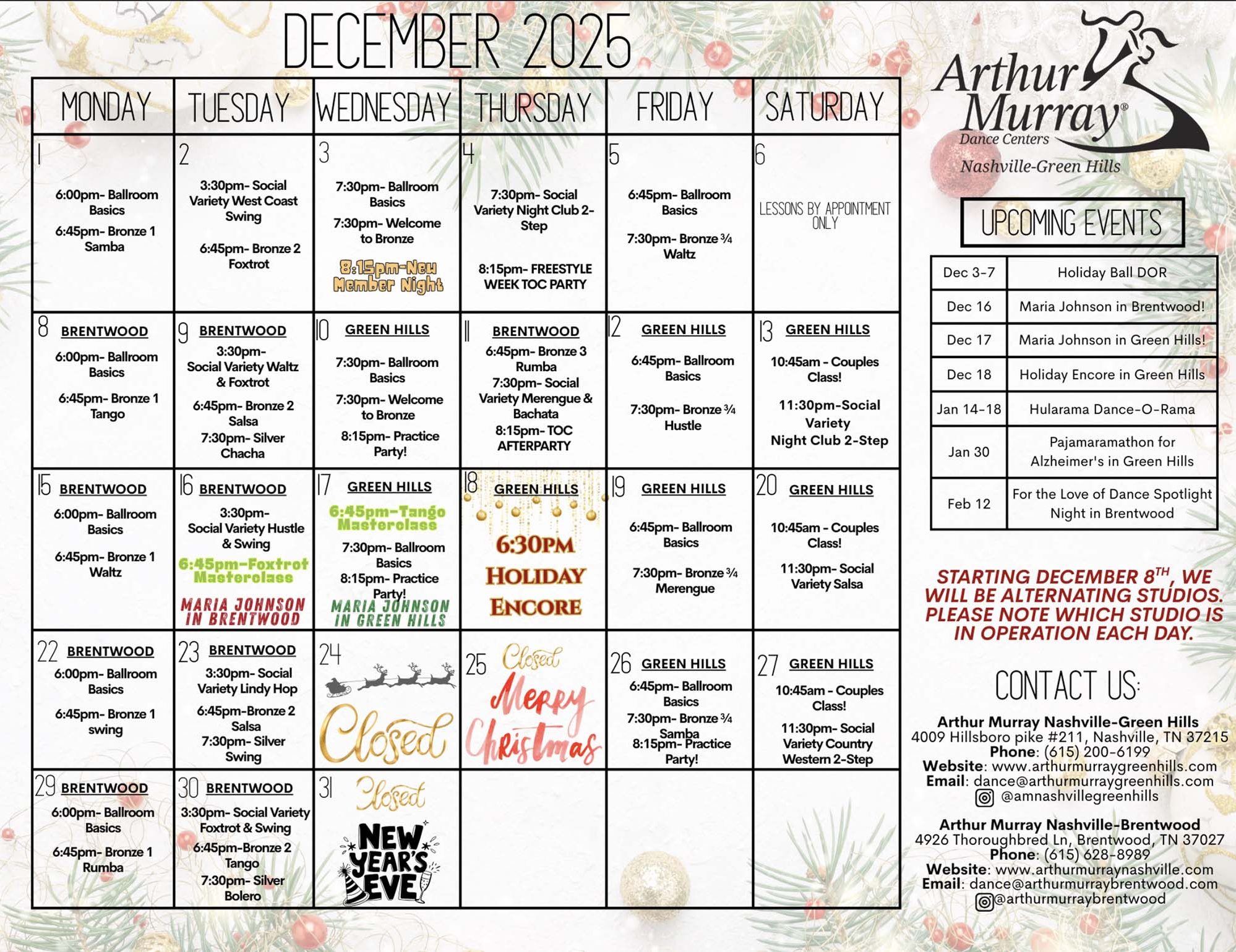 December 2025 Calendar