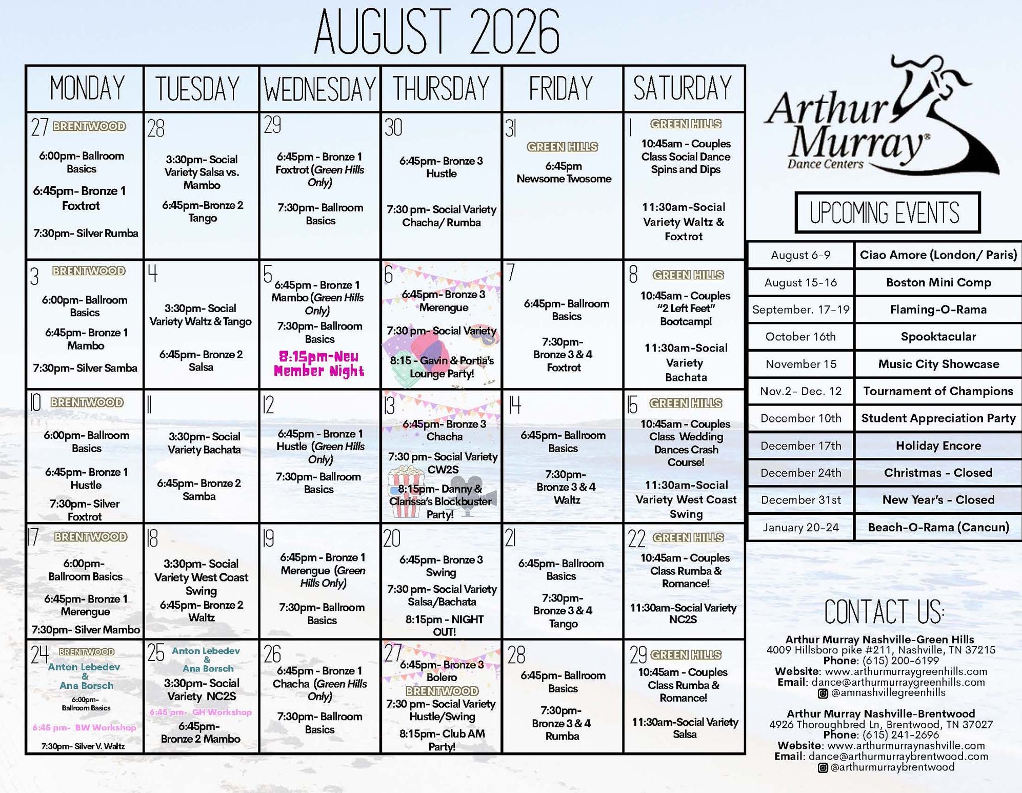August Calendar 2026